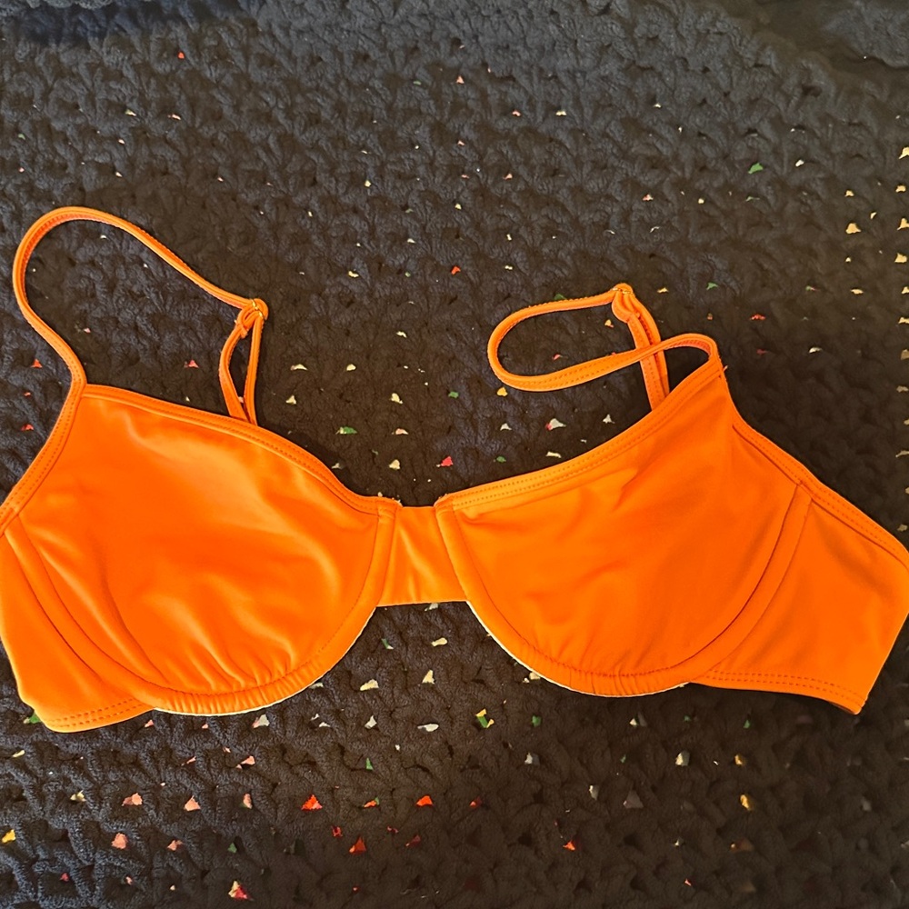 La Hearts Orange Bikini Top
